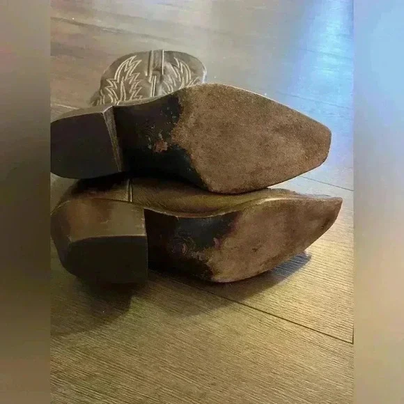 Charlie 1 Horse Mad Dog Calf Cowboy Boots Chocolate Brown Size 7.5 - Picture 11 of 11